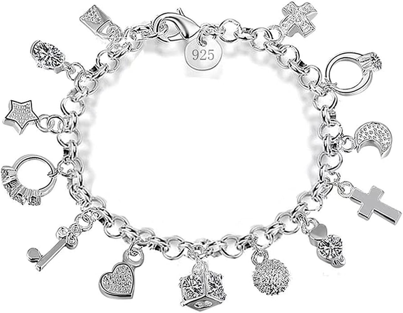 Pulsera de plata con dijes